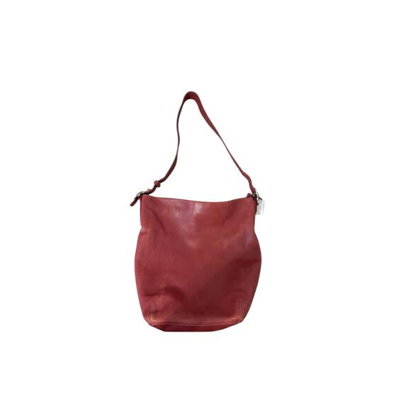 Vintage Coach Legacy XL Bucket Bag #9151 Red Leather Duffle Hobo Purse - Picture 8 of 14